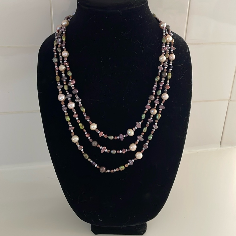 72” Multicolor Freshwater Pearl Necklace